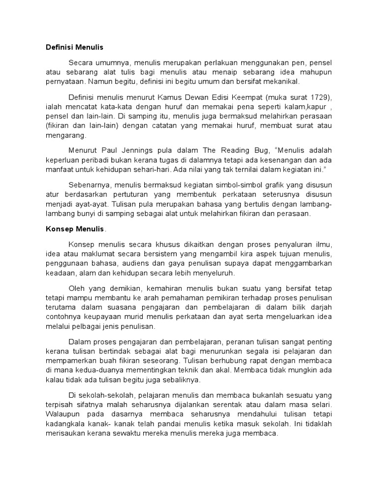 Definisi Menulis Pdf
