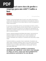Afinal, você corre risco de perder o emprego para um robô?
