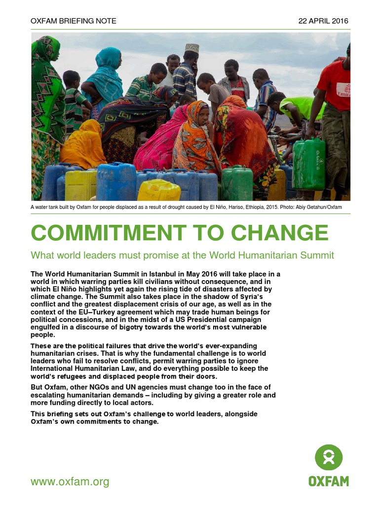 Commitment To Change: What World Leaders Must Promise at The World ...