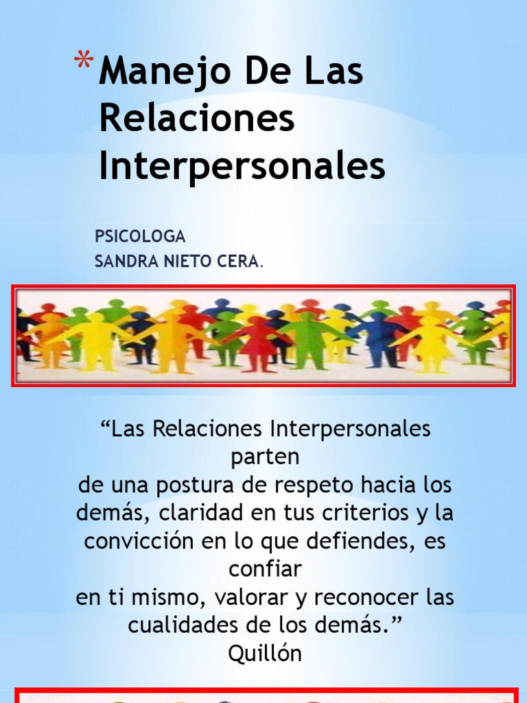 Manejo de Las Relaciones Interpersonales | PDF