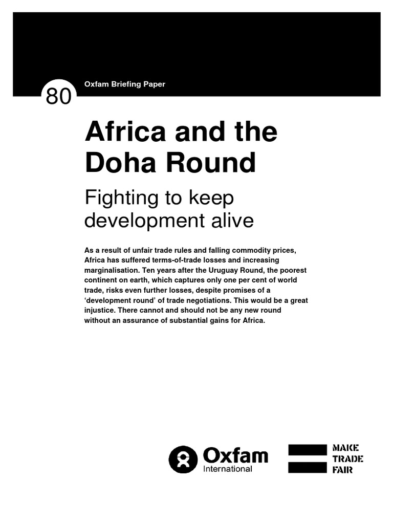 Africa and The Doha Round: Fighting To Keep Development Alive | PDF ...