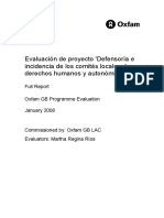 Evaluación de Proyecto 'Defensoría e Incidencia de Los Comités Locales de Derechos Humanos y Autonómicos'