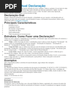 A Declaração - tipo e estrutura