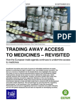 Trading Away Access To Medicines - Revisited: How The European Trade Agenda Continues To Undermine Access To Medicines