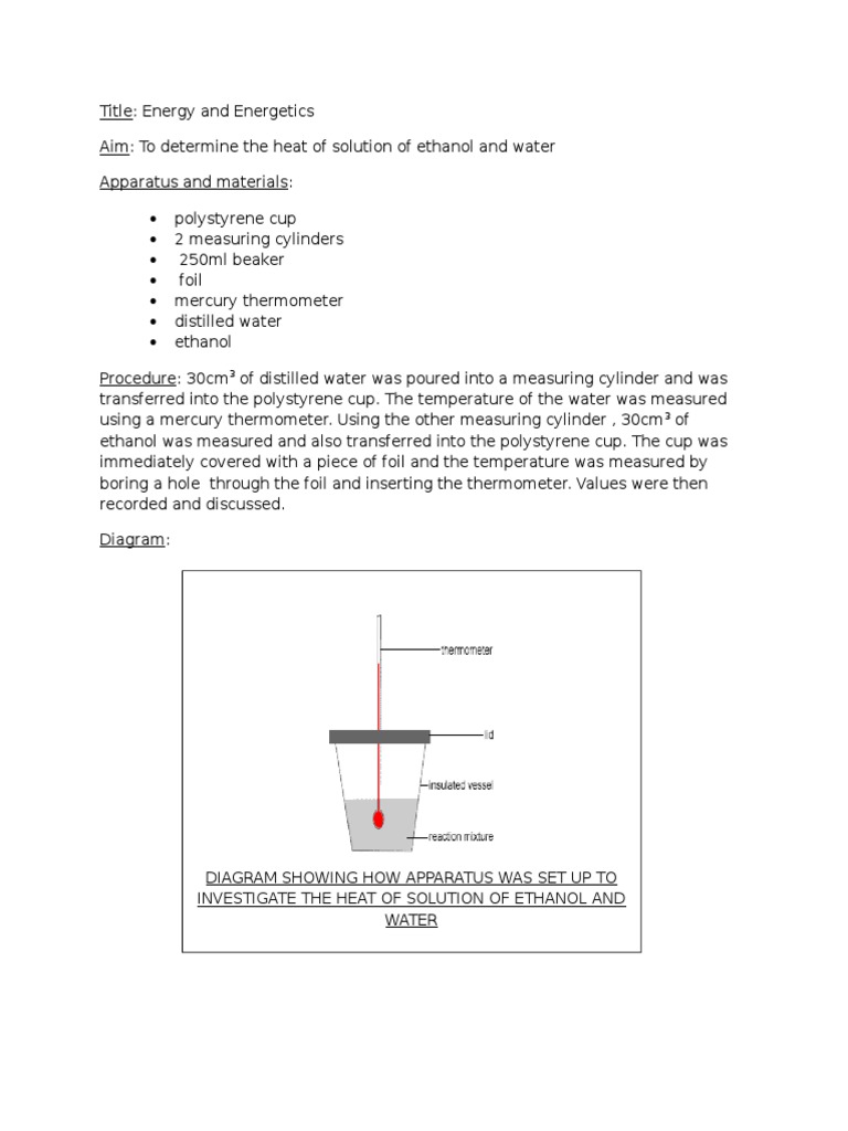 Energetics Lab | PDF