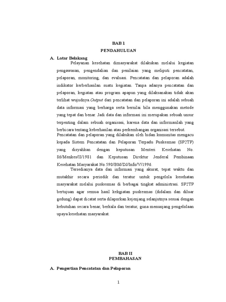 Pencatatan Dan Pelaporan Kesehatan Masyarakat