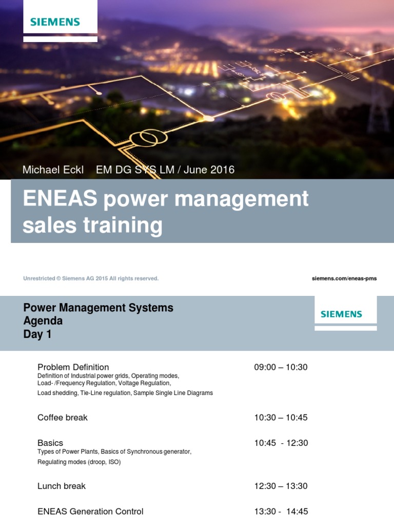 00 - Agenda SICAM PMS Training 16 - V2 | PDF | Power (Physics ...