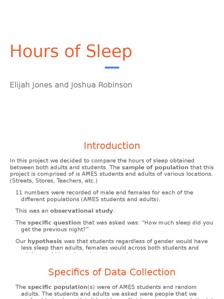 Sleep Hours: Students vs. Adults Analysis | PDF