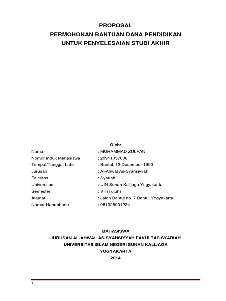 34 Contoh Proposal Bantuan Dana Kuliah Ke Bupati Info