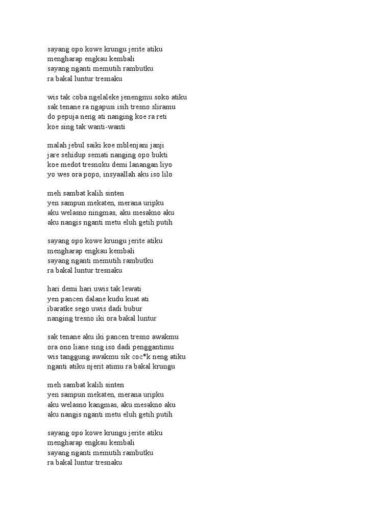 Lirik Lagu Sayang Pdf