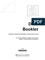 A Level Chemistry Data Booklet