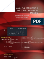 Analisa Struktur Ii Soal Metode Distribusi Momen: Nisrina Nur Fadhila 21010115120046
