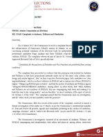 Memorandum on USAD Complaint and Resolution