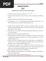 Ece-Vii-dsp Algorithms & Architecture (10ec751) - Assignment