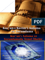 Kur'an-I Anlama Ve Yorumlama