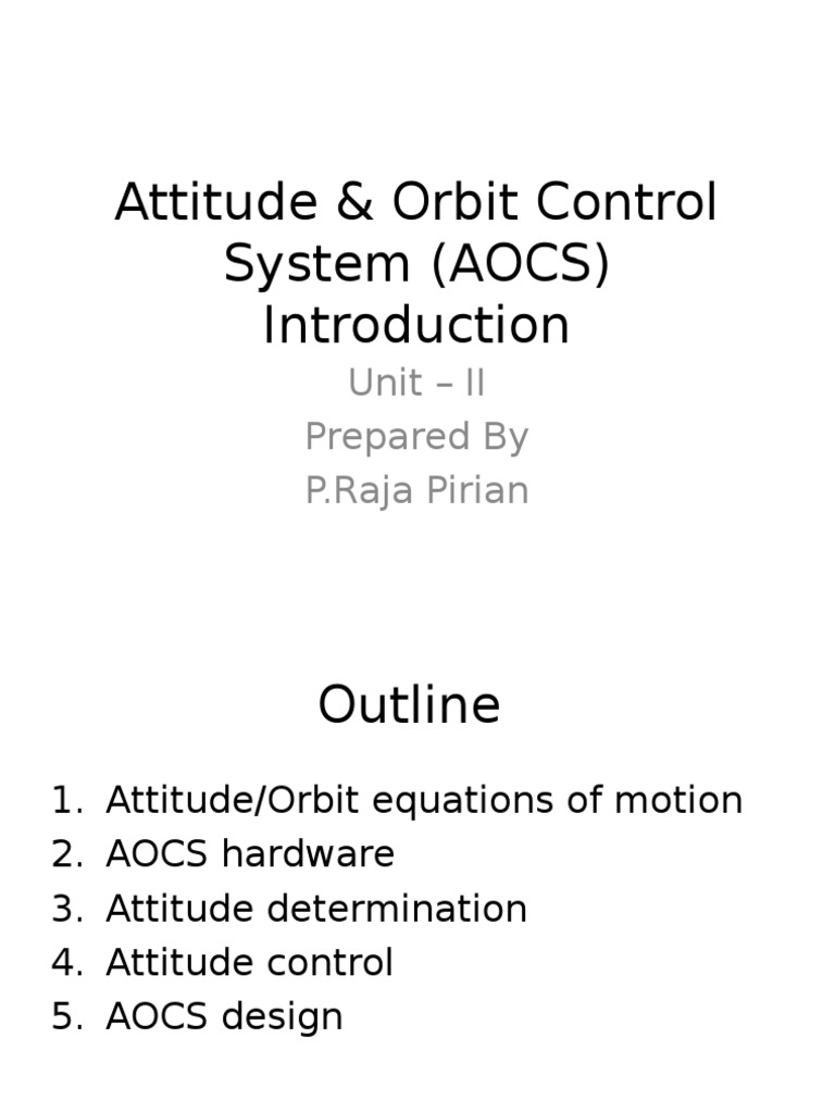 Attitude and Orbit Control | PDF | Attitude Control | Orbit