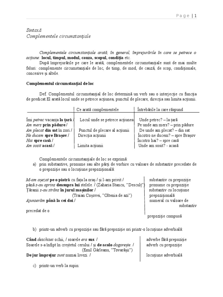 Complementul Circ. 1 | PDF