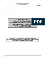 Cuestionario de autoevaluación ISO 17025 laboratorios