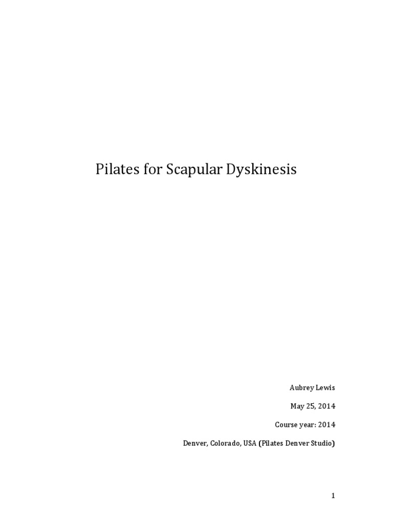 Pilates Rehab for Scapular Dyskinesis | PDF | Shoulder | Pelvis
