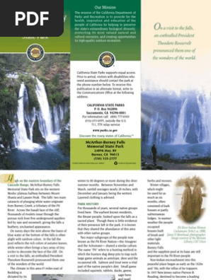 Mcarthur Burney Falls Memorial State Park Brochure Camping