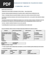 Cronograma de Trabalho Do Terreiro de Pai João Do Congo
