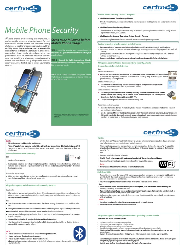 Mobile Phone Security Threats Overview | PDF | Subscriber Identity ...