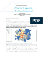 Primera Ley de La Geografía e Índices de Autocorrelación Espacial