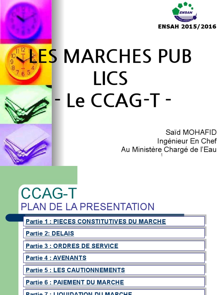 CCAG-T : Guide des Marchés Publics | PDF | Cautionnement | Domicile (Droit)