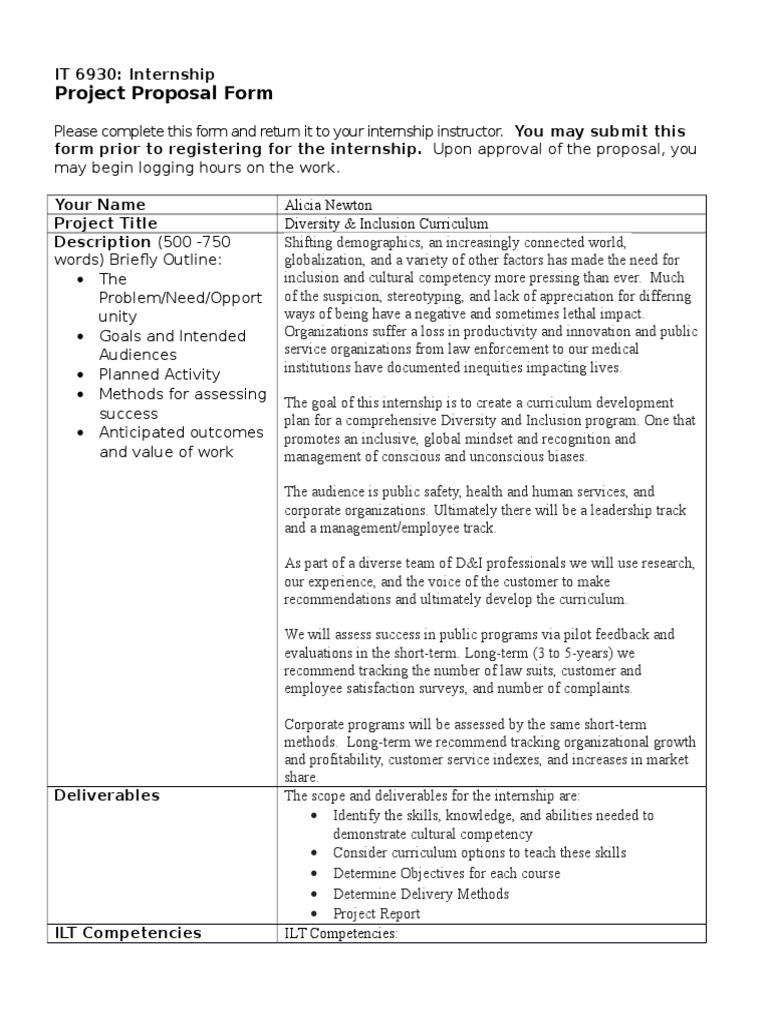 Project Proposal | PDF | Competence (Human Resources) | Internship