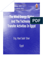 The Wind Energy Status and The Technology Transfer Activities in Egypt