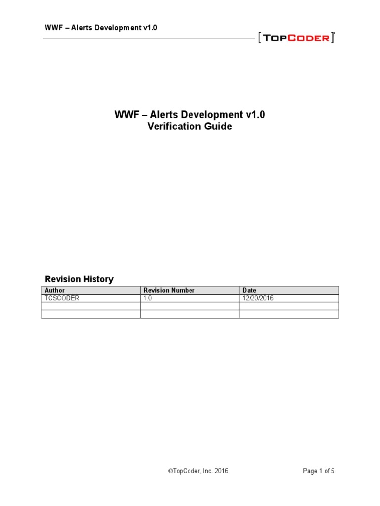 WWF Alerts Development Verification Guide | PDF | Computers