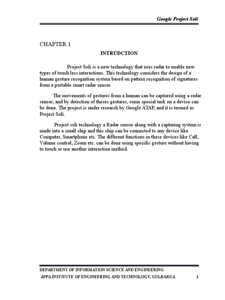 Intrudction: Google Project Soli | PDF | Radar | Radio