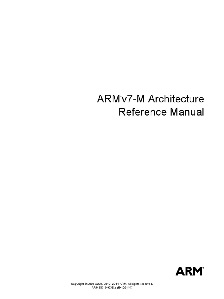 ARMv7 M Architecture Reference Manual Arm Architecture Assembly