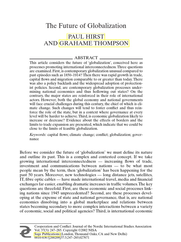 The Future of Globalization (Is 261) | PDF