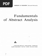 Fundamentals of Abstract Analysis Andrew GLEASON