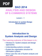 Analysis and Design: of E-Commerce Systems