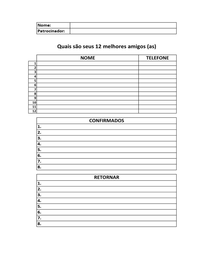 Lista De Nomes Pdf Pdf