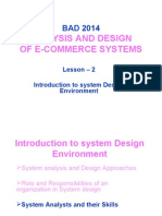 Analysis and Design of E-Commerce Systems: Lesson - 2 Introduction To System Design Environment