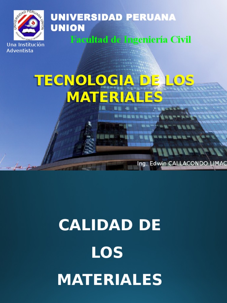 Calidad y Control en Materiales de Construcción | PDF | Calidad ...