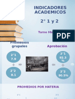 Indicadores Académicos 2° 1 y 2 Turno Matutino