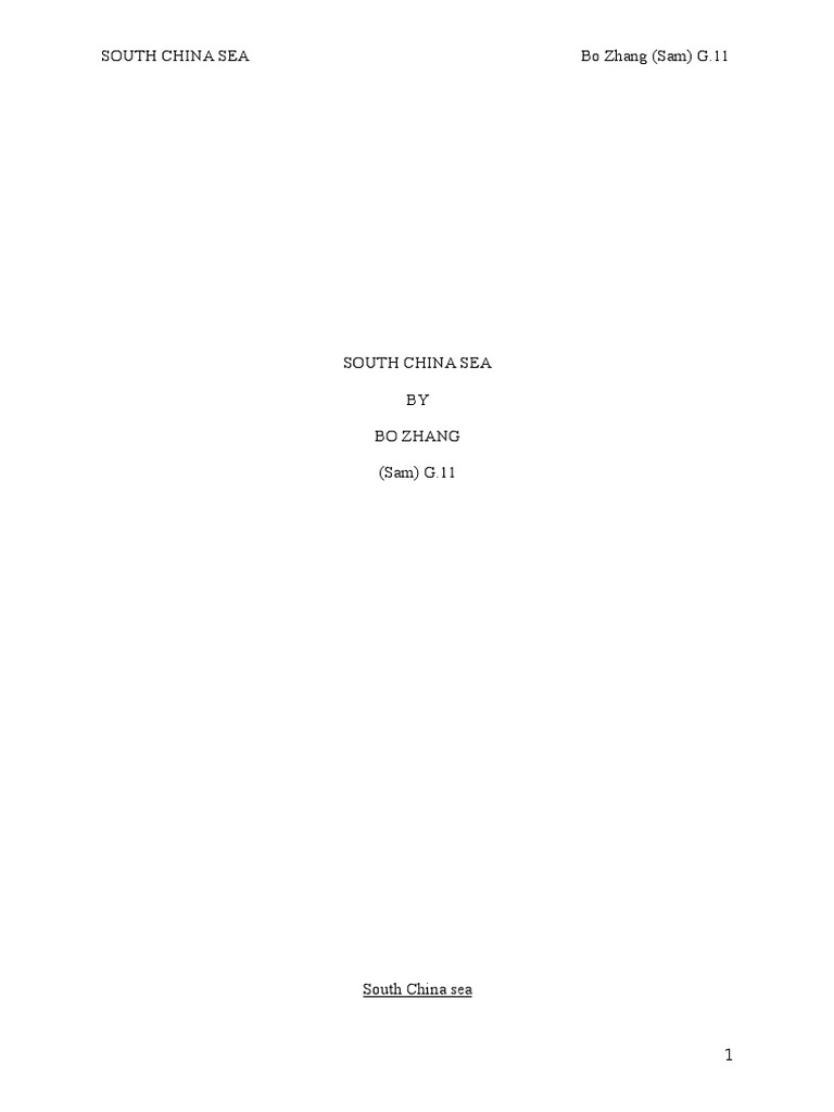 South China Sea: China's Sovereignty Claims | PDF | South China Sea | China