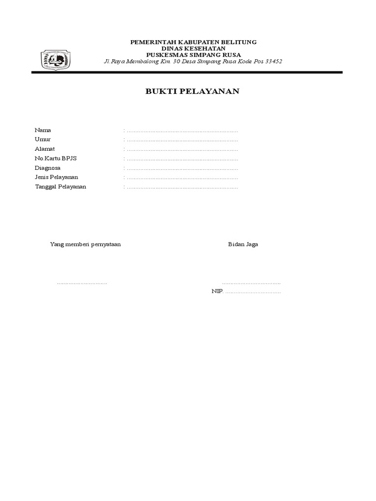 Form Bukti Pelayanan ANC | PDF