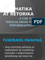 2 Uri NG Paglalahad NG Inpormasyon