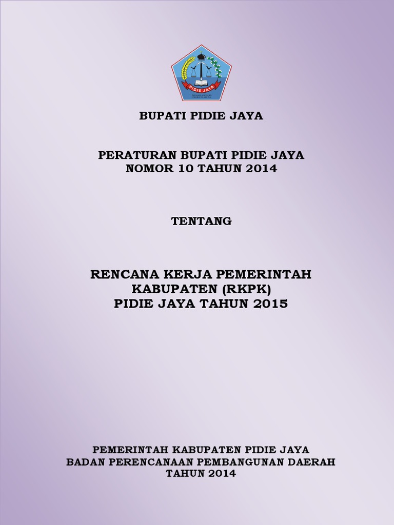 Rkpk Pidie Jaya Tahun 2015