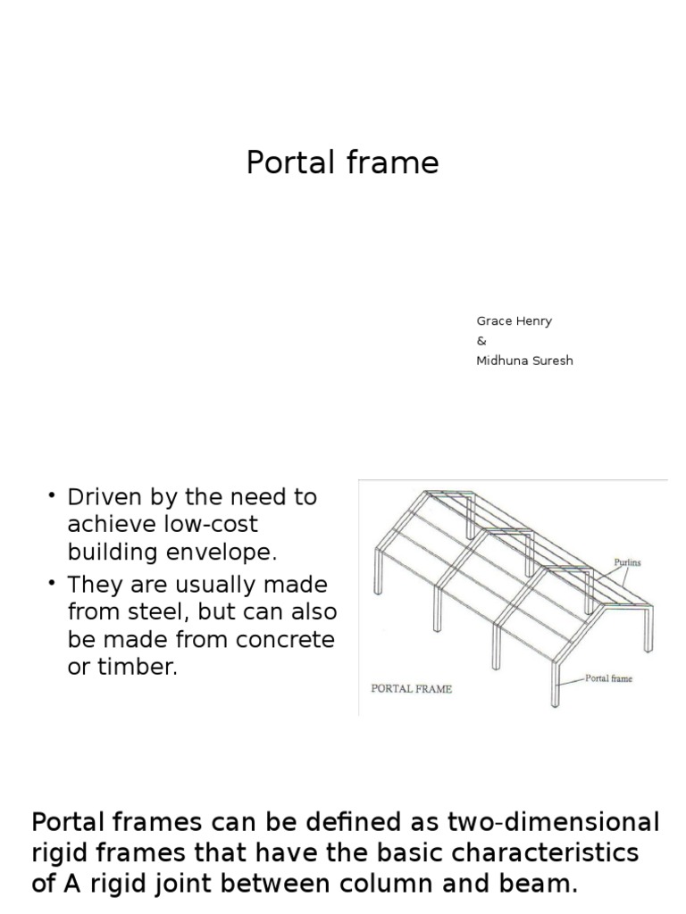 Overview of Portal Frame Structures | PDF | Framing (Construction) | Roof