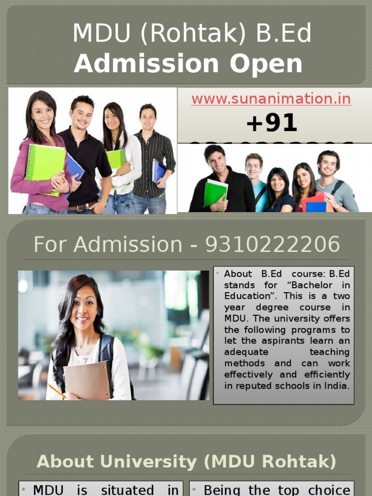 B.Ed admission 201719 B.Ed Admission Open B.Ed. MDU Rohtak