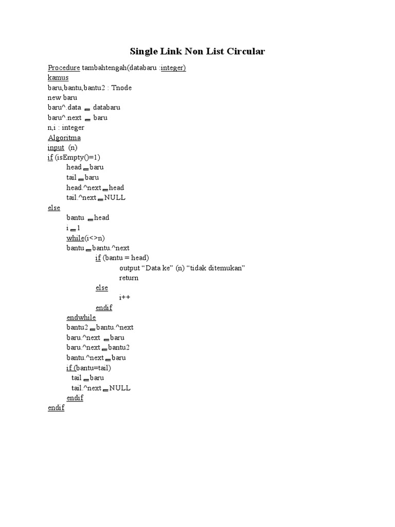 Circular Linked List Procedures | PDF | Teaching Methods & Materials