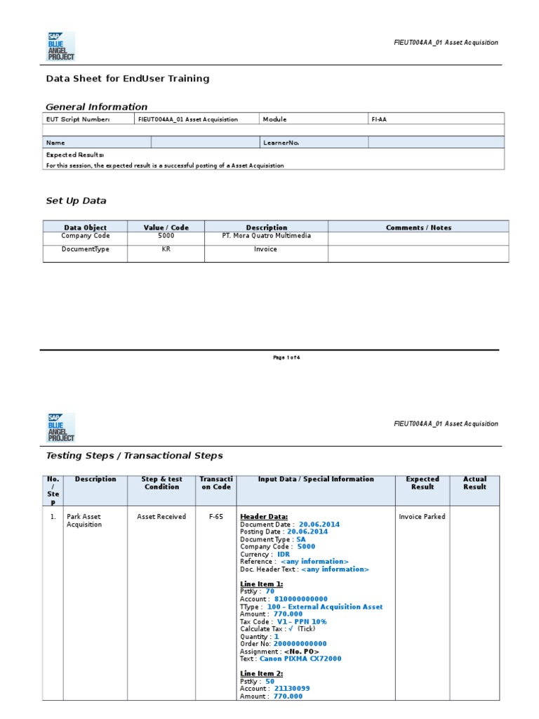 Asset Acquisition Training Data Sheet | PDF | Software | Computing