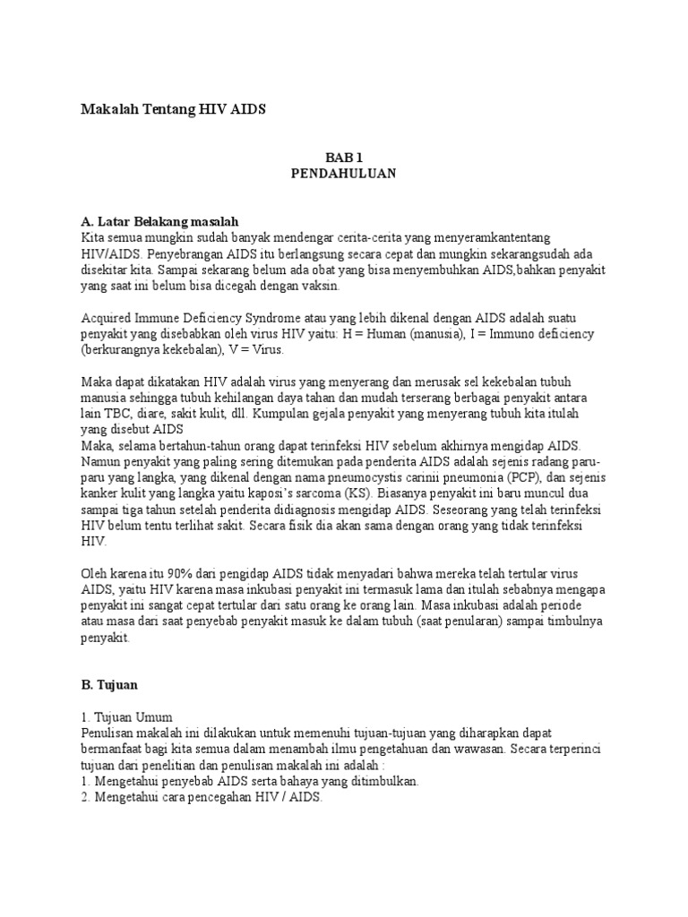 Makalah Virus Hiv Contoh Makalah