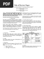 Title of Review Paper: First Name Last Name (Student), First Name Last Name (Guide)